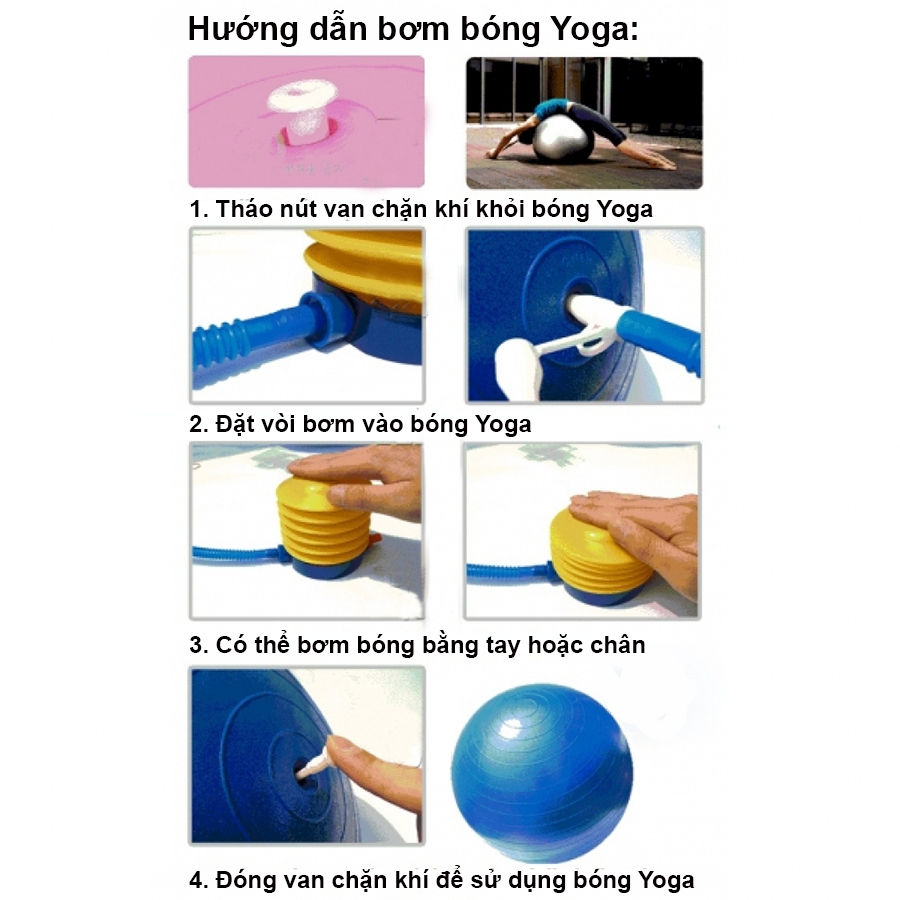 Hướng dẫn cách bơm bóng yoga