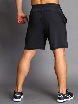 quần short tập gym nam màu đen