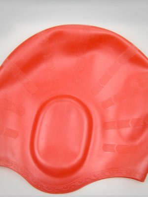 nón mũ bơi nam nữ Silicon màu đỏ không trơn không thấm nước