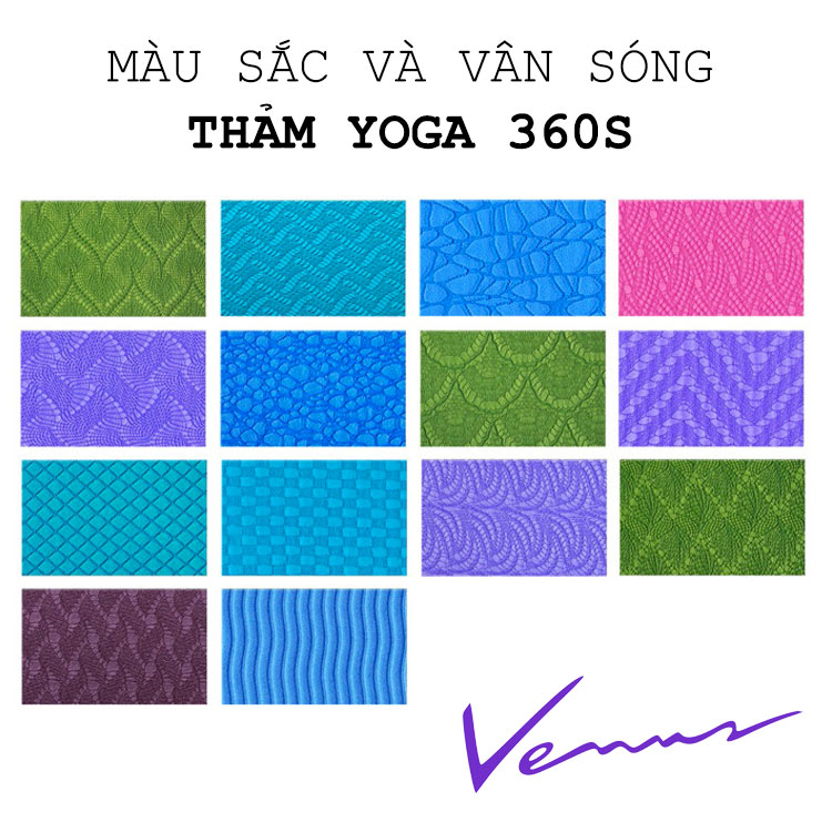 màu sắc thảm yoga 360s venus