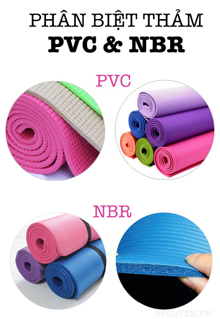 phân biệt thảm yoga pvc và nbr