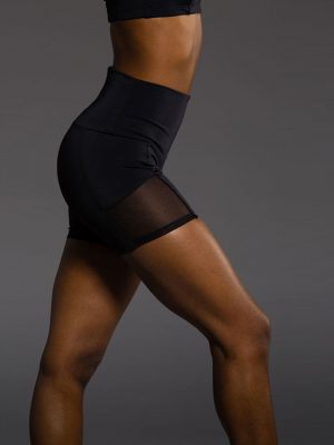 quần short nữ 360s tempo training lưới đen